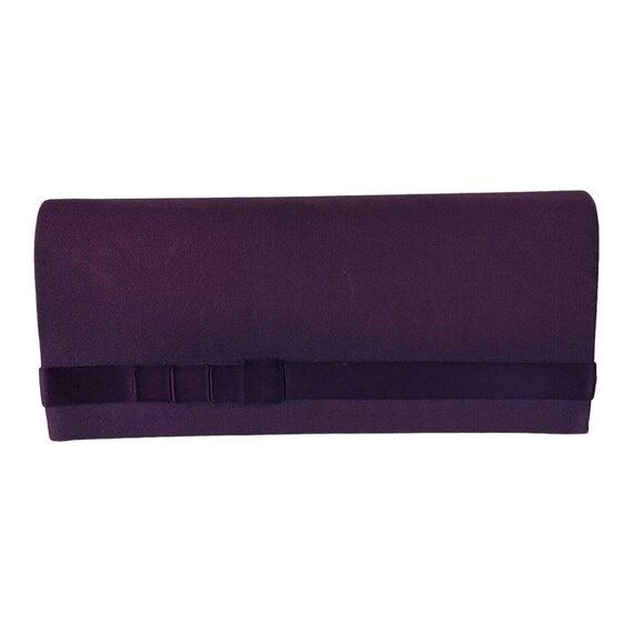 Touch Ups Handbags - Vintage Touch Ups Purple Satin Clutch Purse w/ Gold Chain Shoulder Strap